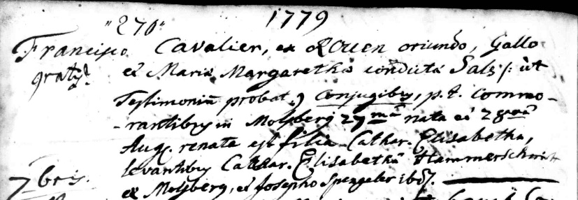 Bapteme a la village de Salz au Westerwald a 1779. Aussi sa mere allemande viens de la. Ici voila Rouen.