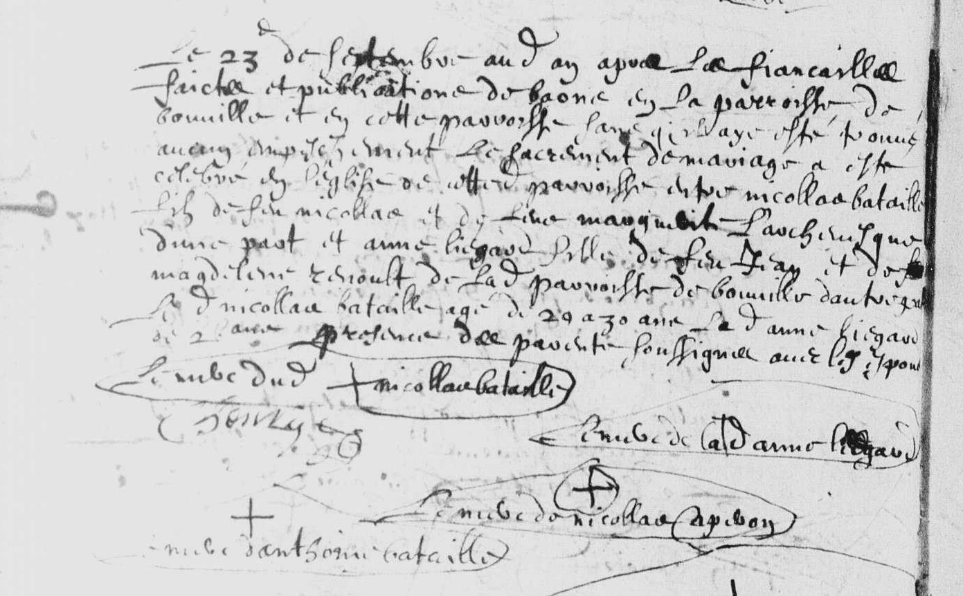 Mariage BATAILLE LIEGARD 23 Septembre 1698.jpg